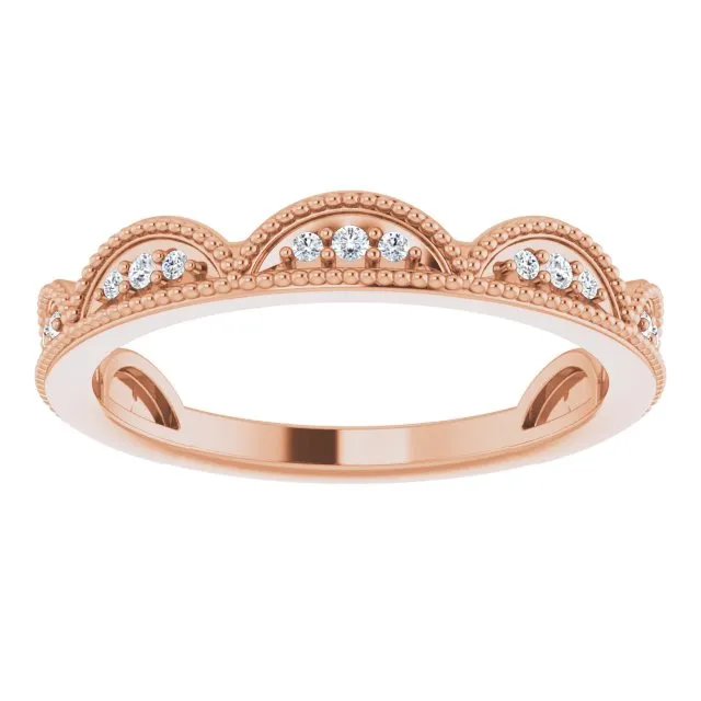 14K Rose 1/8 CTW Diamond Stackable Ring