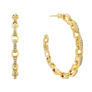 CZ Chain Hoop Earring