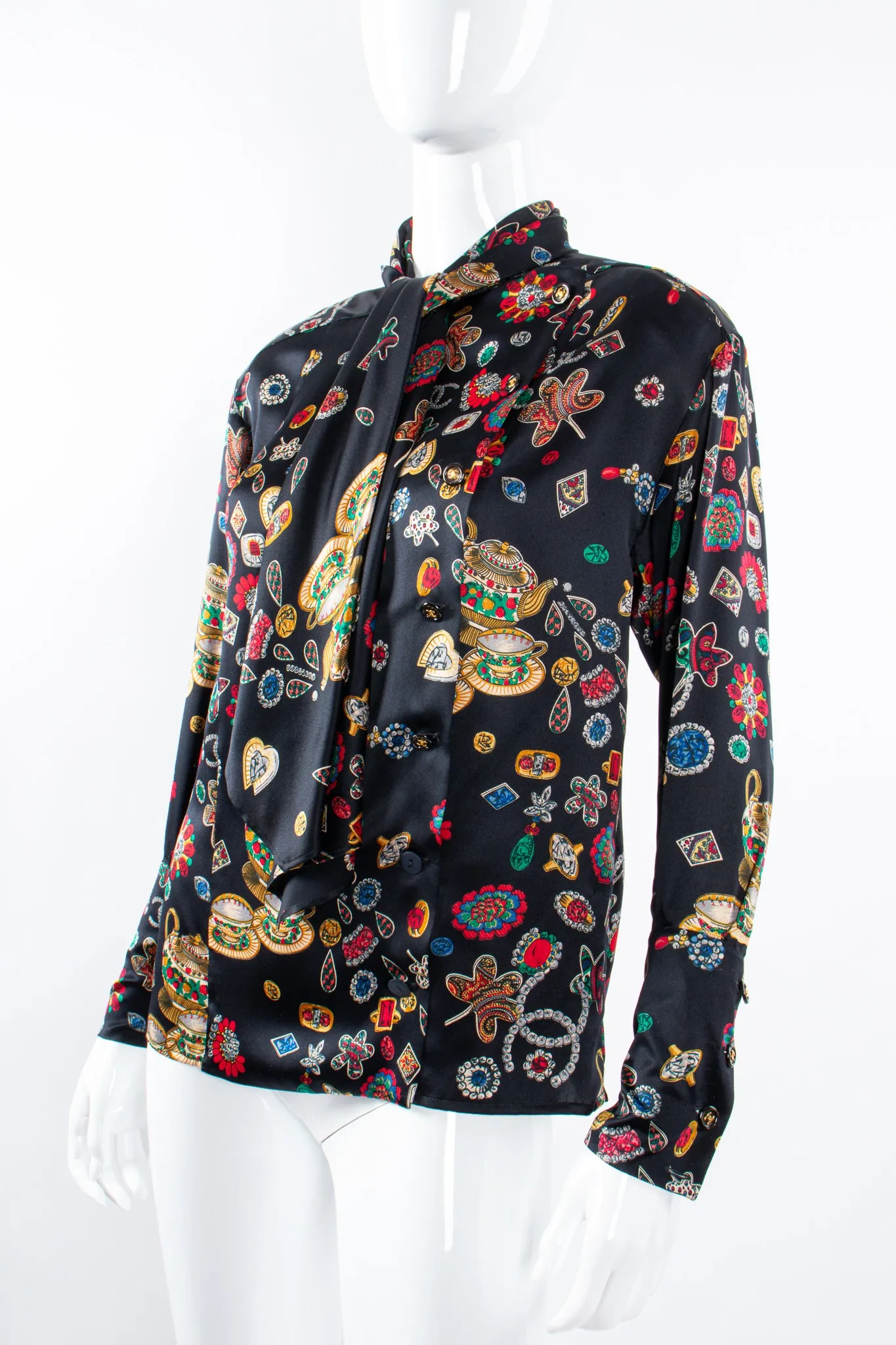 Teatime Jewels Silk Scarf Blouse